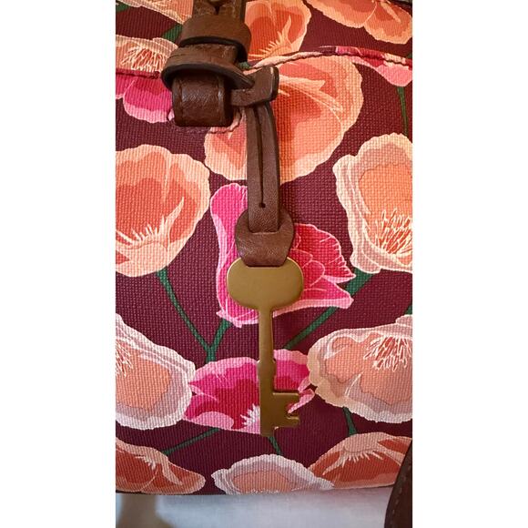 Fossil Rachel Satchel Printed PVC/Polyurethane  flowers NWT - Picture 2 of 8